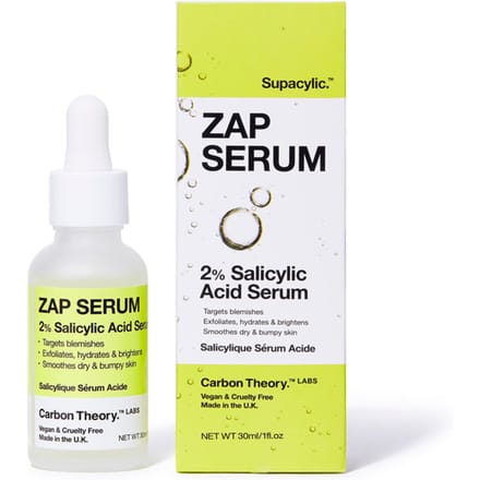 Sérum exfoliant à la théorie du carbone avec 2 % d'acide salicylique