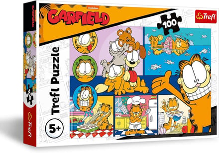 Legpuzzel Garfield - Puzzel 100 stukjes - Creatief vermaak - Helden cartoon - 28.8 x 19.3 cm - Multicolor