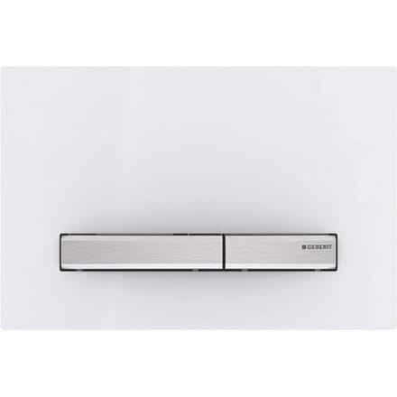 Geberit SIGMA50 bedieningsplaat voor dubbele spoeling, glanzend wit/chroom