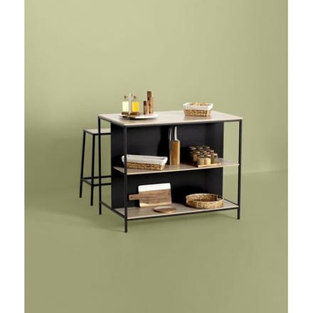 5Five Kruidenrek Harmony bamboe met glas - 9 Acaciapotjes - 160ml - Transparant
