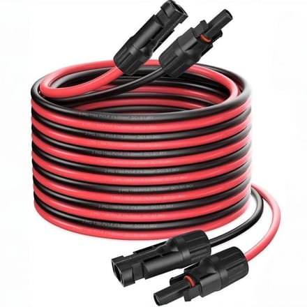 Set van 2 Zonnepaneel Verlengkabels 5m 4mm met IP67 Connectoren Rood Zwart