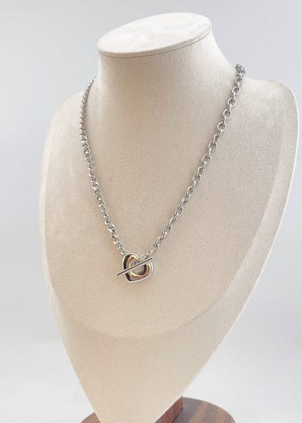 Dames chain ketting met hart sluiting vooraan