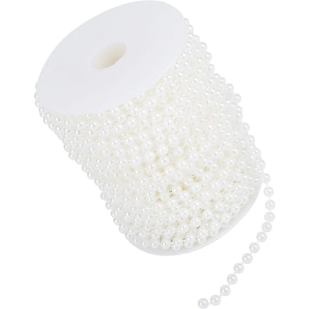 25m rol Slijpende Parel Draad Kralen Sling Sling DIY Bruiloft Decoratie 6mm(wit) wit