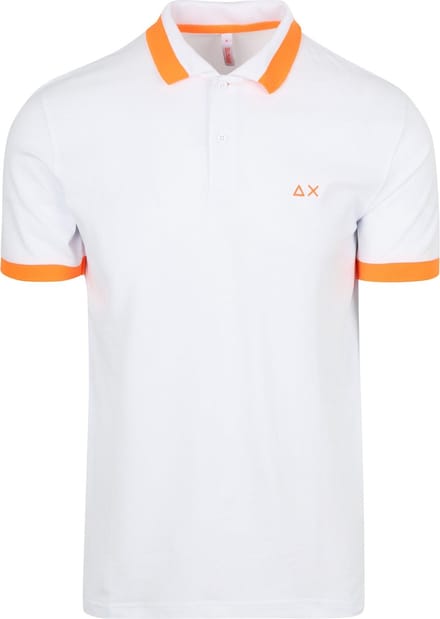 Sun68 Poloshirt Big Stripe Fluo Wit - Maat L - Heren