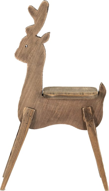 Clayre & Eef Plantentafeltje Rendier 69 cm Bruin Hout