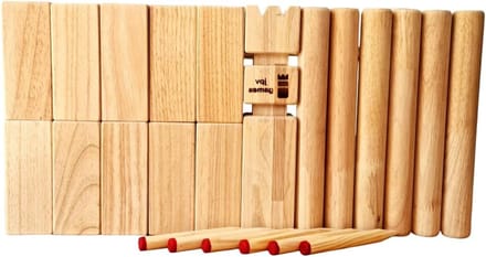 Kubb Set - Werpspel Hout - Buiten Spelen - Toernooi Maat - Maat L - Natuurlijk