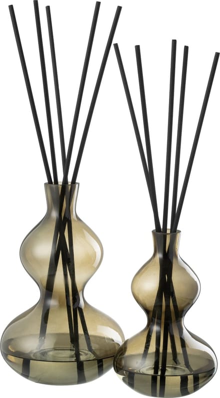 J-Line geurstokjes Olive & Frank Incense - glas - groen - large
