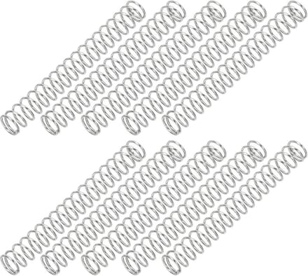 Set van 10 Verlengluchtveren RVS 304 0.5mm Draaddiameter 4mm Buitendiameter 40mm Lengte