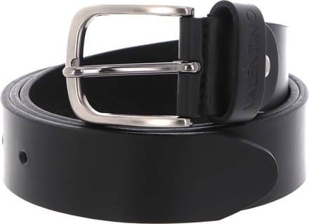 VALENTINO Leren Riem Bairone Leather Belt W105 Nero Zwart