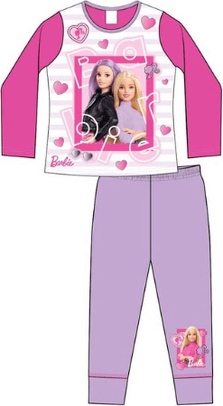 Mattel Barbie Pyjama - Roze met paars - Maat 122/128 - Meisjespyjama