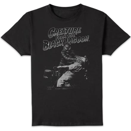 Universal Monsters Creature From The Black Lagoon Black And White T-shirt - Zwart - M