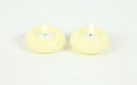 Countryfield LED drijfkaars speelgoed 7,5cm 2 stuks creme decoratie.