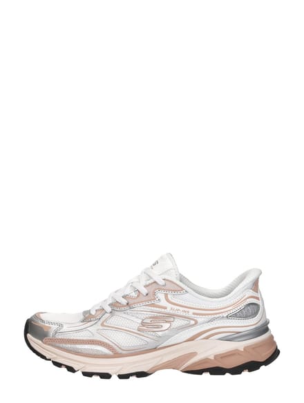 Skechers STAMINA SPORT Dames Instappers - Zilver / Wit / Roze