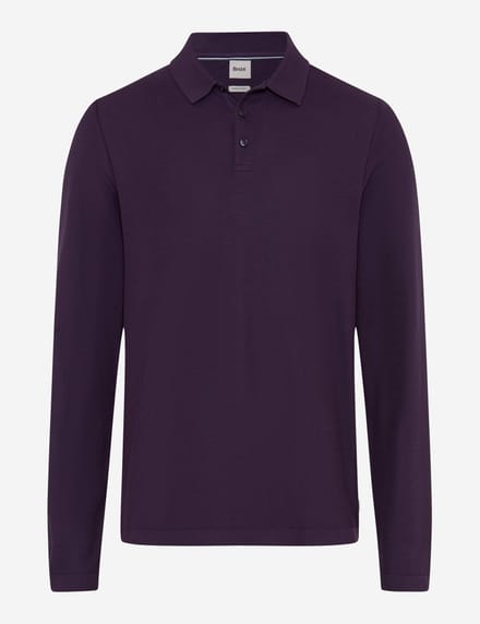 Brax Heren Poloshirt  Style PRINCETON plum, donkerpaars, maat S