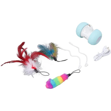 Interactief Kattenspeelgoed Elektrische Piepende Rollende Bal USB Oplaadbaar Slim Automatisch Kittenspeelgoed