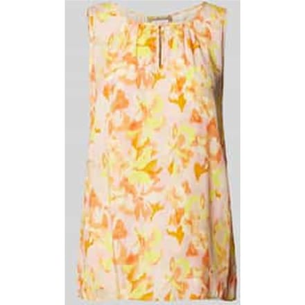 Blousetop met druppelvormige hals, model 'WOVEN'