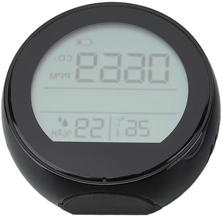 Slimme CO2-detector - Luchtkwaliteitmeter - Binnenlucht Meten - NDIR Sensor - 33-158 Fahrenheit - Zwart