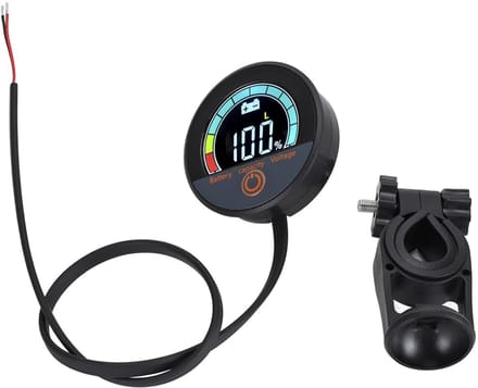 Spanningsmeter Batterij - Capaciteitsindicator - Voertuig Accu - LCD Kleurendisplay - DC 8-100V - Zwart