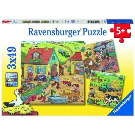 Ravensburger puzzel Boerderij - 3x49 stukjes - kinderpuzzel