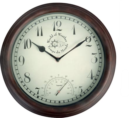 LuxeLivin' - stationsklok met thermometer 30,5 cm TF007