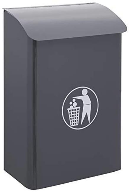 Wandafvalemmer van staal voor binnen- en buitenruimtes