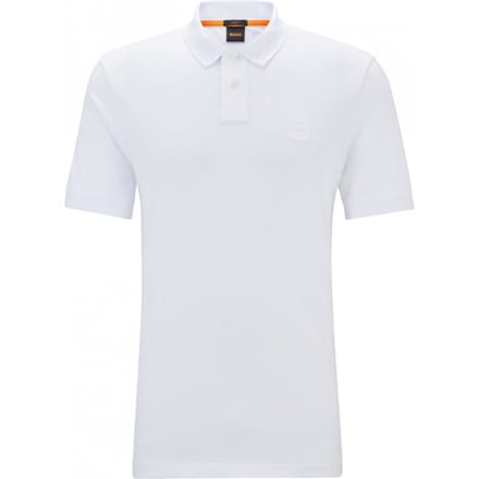 BOSS Orange Passenger Heren Stretch-Katoen Slim-Fit Polo met Logo Patch NOS
