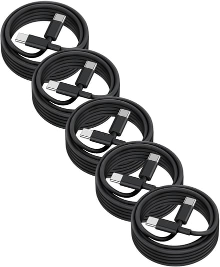 USB C naar USB C kabel - 3 Meter Oplaadkabel 5x - USB-C Oplader Kabel - Zwart