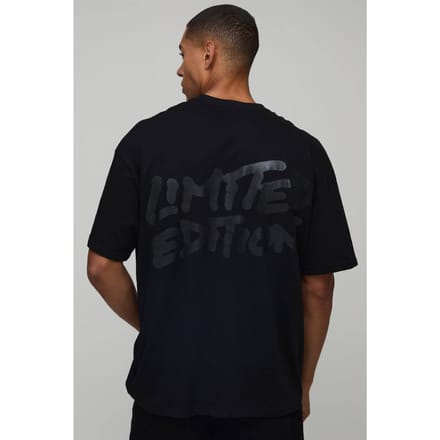 Oversized T-shirt Met Glanzende Print In Beperkte Oplage | Black | Size XL