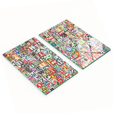 Gehard multifunctioneel decoratief bord van glas voor lettercollage 2x30x52 cm