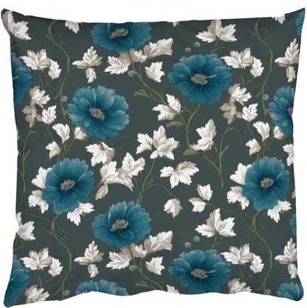Sierkussens - Kussentjes Woonkamer - 60x60 cm - Botanisch - Bloemen - Blauw