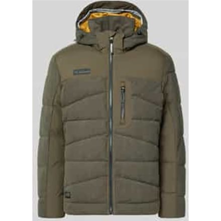 camel active Gewatteerde jas met afneembare capuchon - Maat menswear-54 - Donkerbruin