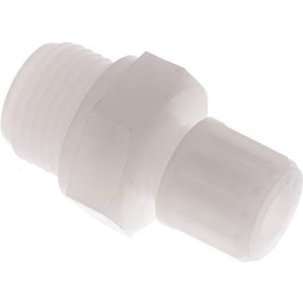 8x6mm & G1/2'' PVDF Rechte Knelfitting Buitendraad 10bar