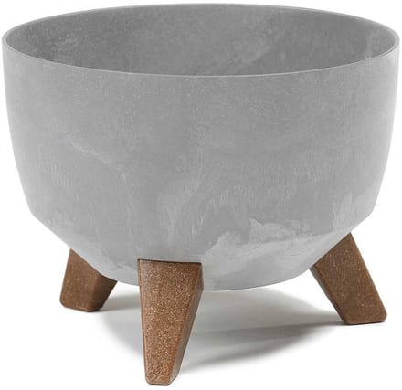 HowHomely Rosa Serie - Beton Look Bloempot - Grijs - 29x18 cm - Met Poten