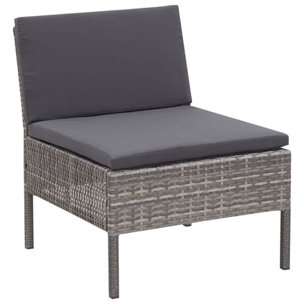 vidaXL - 5-delige - Loungeset - met - kussens - poly - rattan - grijs