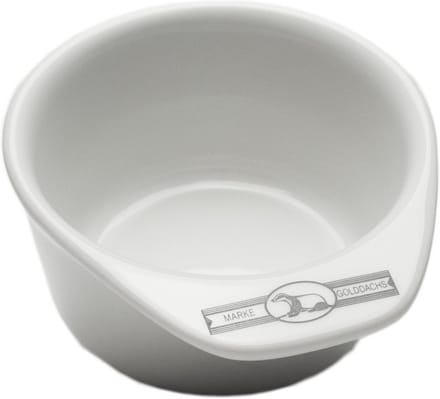 Ronde scheerpot met handvat en logo
