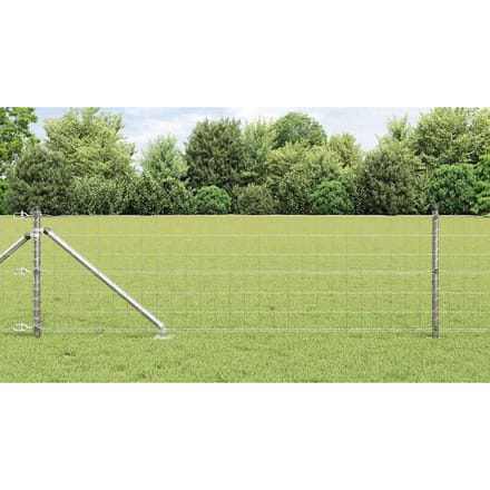 vidaXL - Euro-hek - met - grondpennen - 25 - x - 0,4 - m - Gegalvaniseerd - staal - Mesh