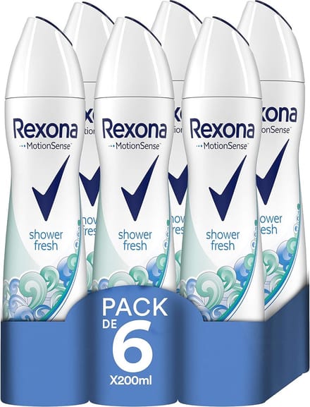 Rexona Deodorant Shower Fresh - 6 x 200 ml. - MotionSense - Voordeelverpakking