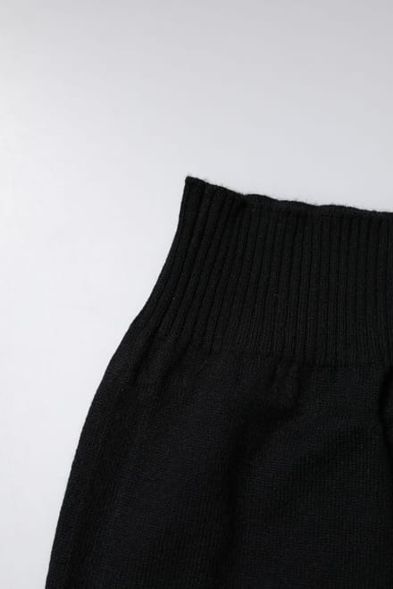 Zwarte Kasjmier Gebreide Neckerwarmer Foulard Sjaal