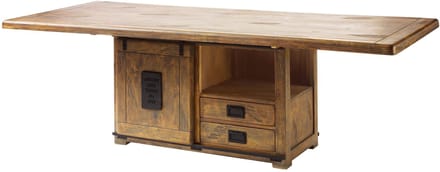 MASSIVMOEBEL24.DE RAILWAY #198 eettafel blank gelakt massief hout mango 200x100x76 cm (BxTxH)
