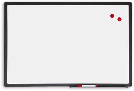 IVOL Whiteboard Premium met zwart frame - 80x110 cm - Emaille - Magnetisch - Magneetbord - memobord