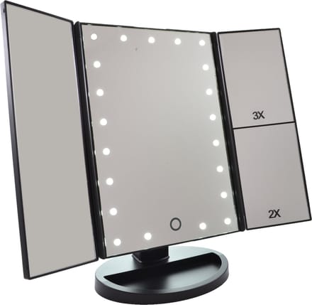 Spiegel met LED verlichting - Make-upspiegel - Zwart
