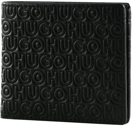 HUGO Leren portemonnee Ethon 8CC Wallet Black zwart