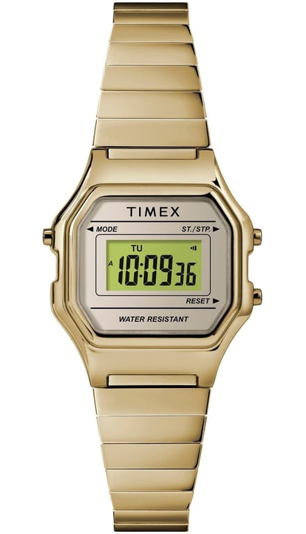 Timex Classic Digital Mini TW2T48000 Horloge - Staal - Goudkleurig - Ø 27 mm