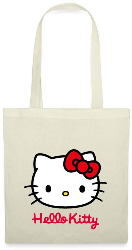 Hello Kitty Klassiek Portret Hello Kitty Tekst Tas Van Stof Schoudertas