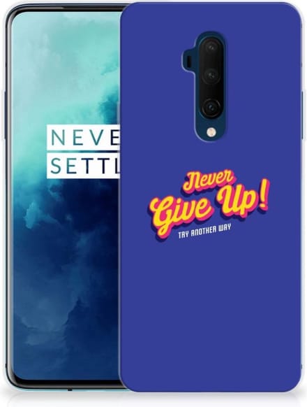 OnePlus 7T Pro Siliconen hoesje met naam Never Give Up