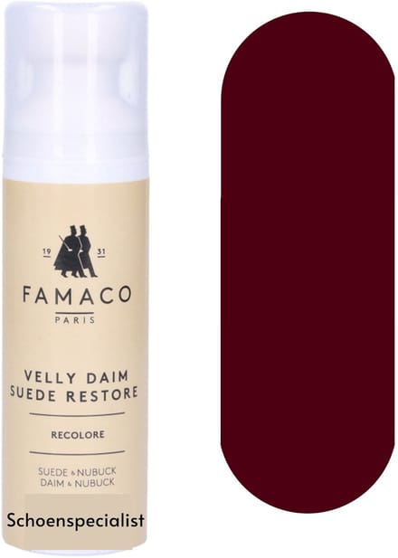 Famaco Velly Daim Flacon - Suede depper - 346 Red Bordeaux - 75ml