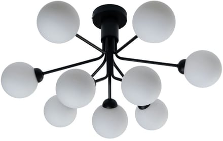 Kosilum - Audrey - Lamp - Zwart en Wit - Metaal en glas