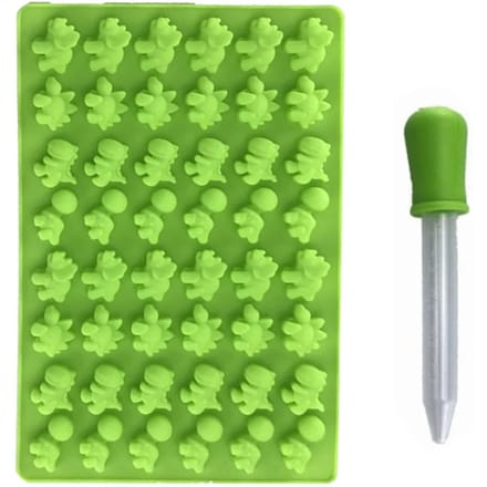 Dinosaurus Siliconen Cakevorm 48 Kleine Dinosaurus Gummivormen voor het Bakken van Cake Mousse Chocolade Pudding groen