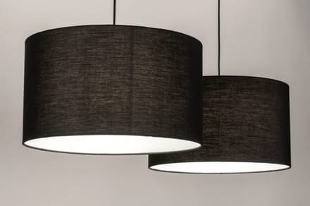 Lumidora Hanglamp 30862 - SHANNON - 2 Lichts - E27 - Zwart - Metaal