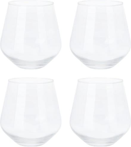 Excellent Houseware - whiskey glazen - 4x - transparant - 450 ml - drink/waterglazen